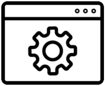 An icon of webpage with a gear
