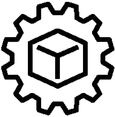 An icon of a box inside a gear